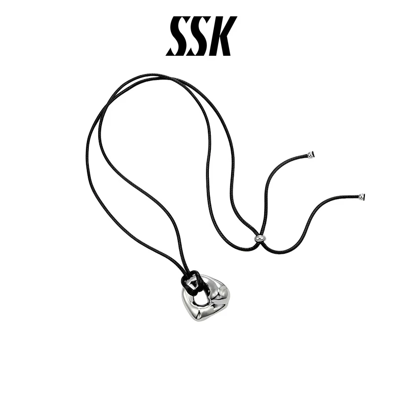 SSK 非金属棉绳项链 设计感时尚豆豆液态光面长款项链