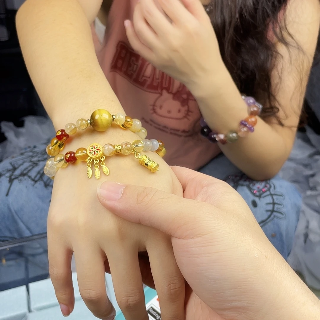 手串银S925镀金镶嵌水晶