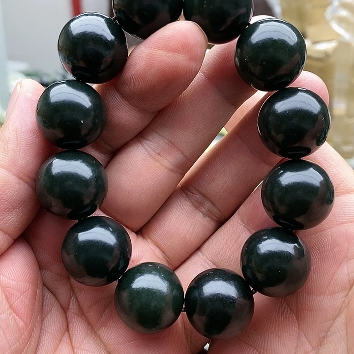 【闪购商品】未镶嵌手链和田玉20黑青
