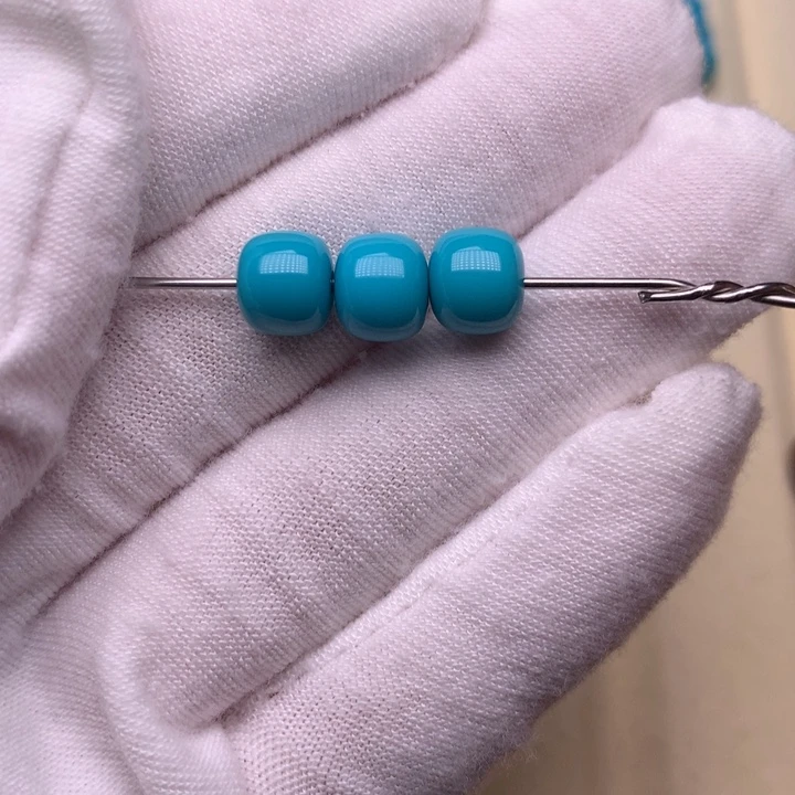 绿松石未镶嵌绿松石三连7.7-8