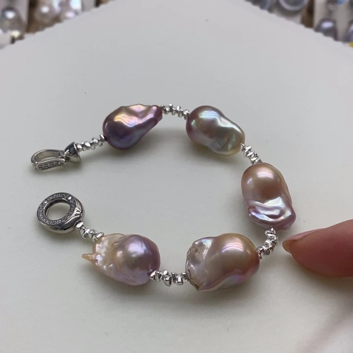 银S925镶嵌淡水珍珠耳饰