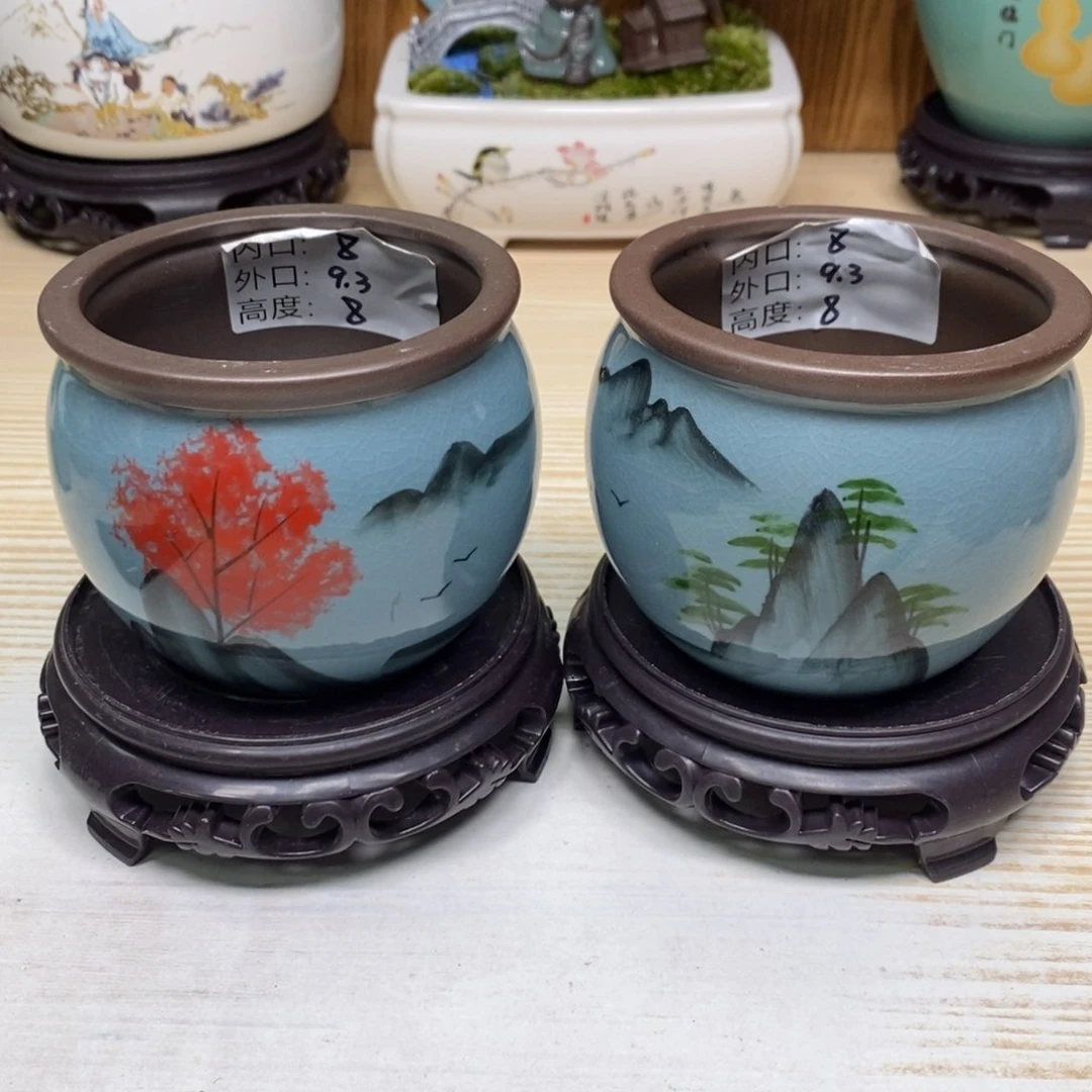 紫砂陶瓷花盆浮力