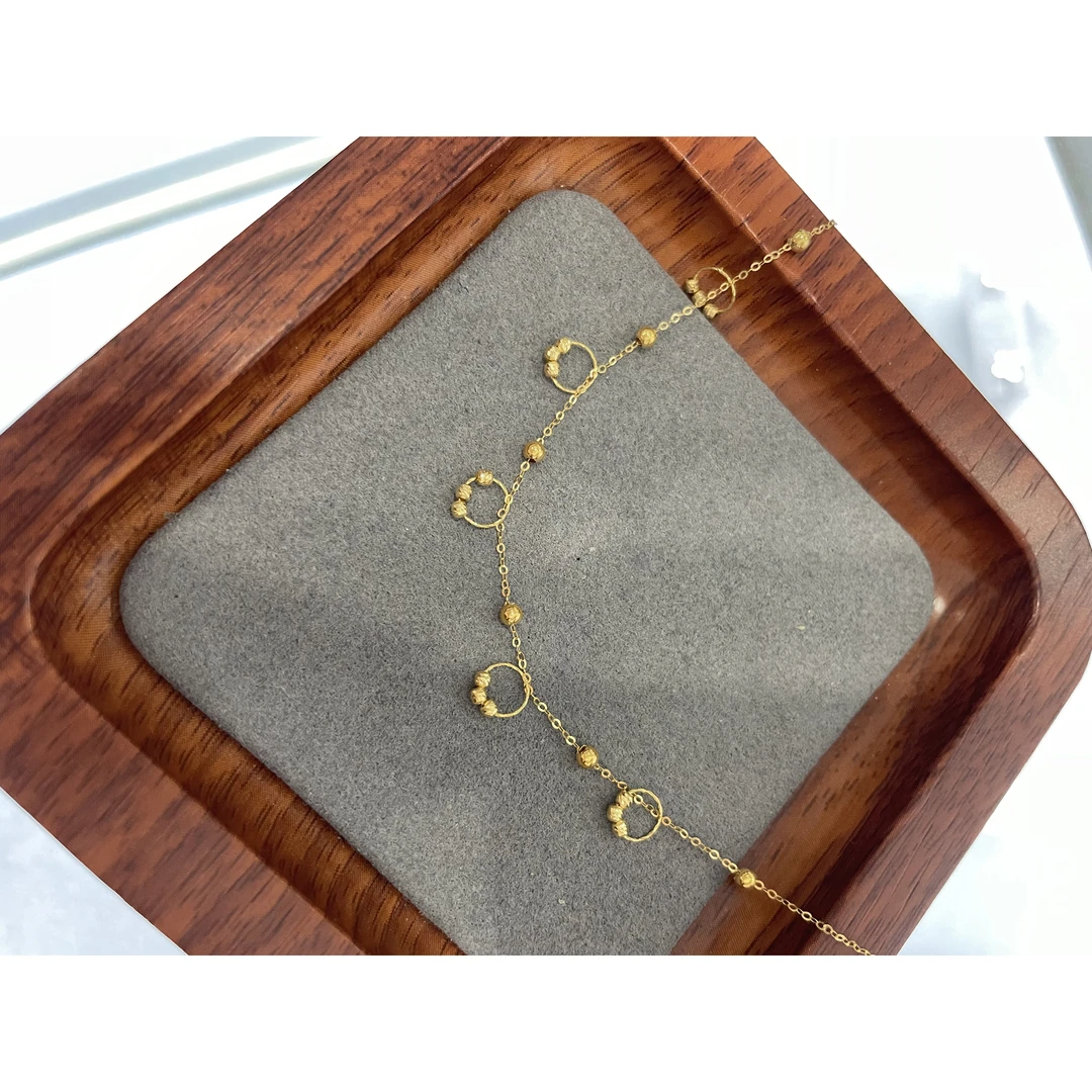 【媛媛】18k金紫霞仙子珠珠脚链总长 20+5cm