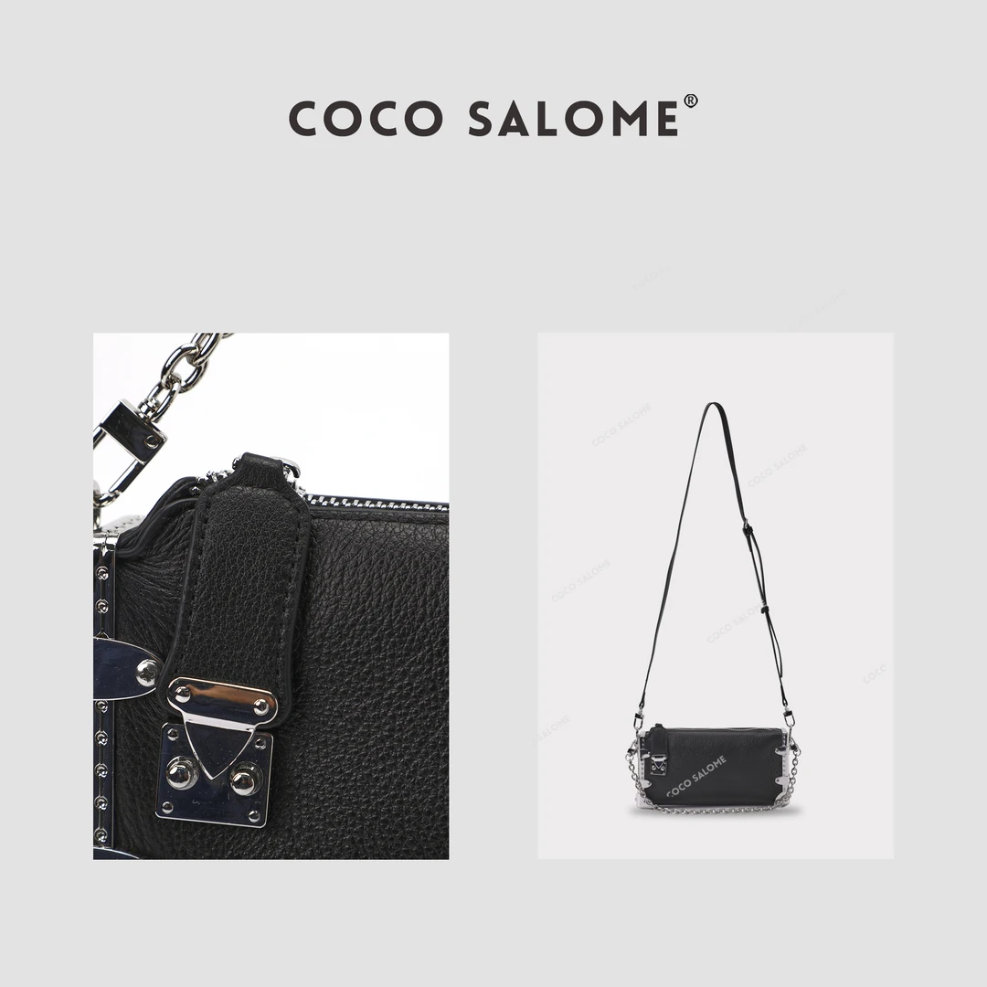 COCOSALOME【畅想】头层牛皮高级感链条潮流方包高级包包女士6025