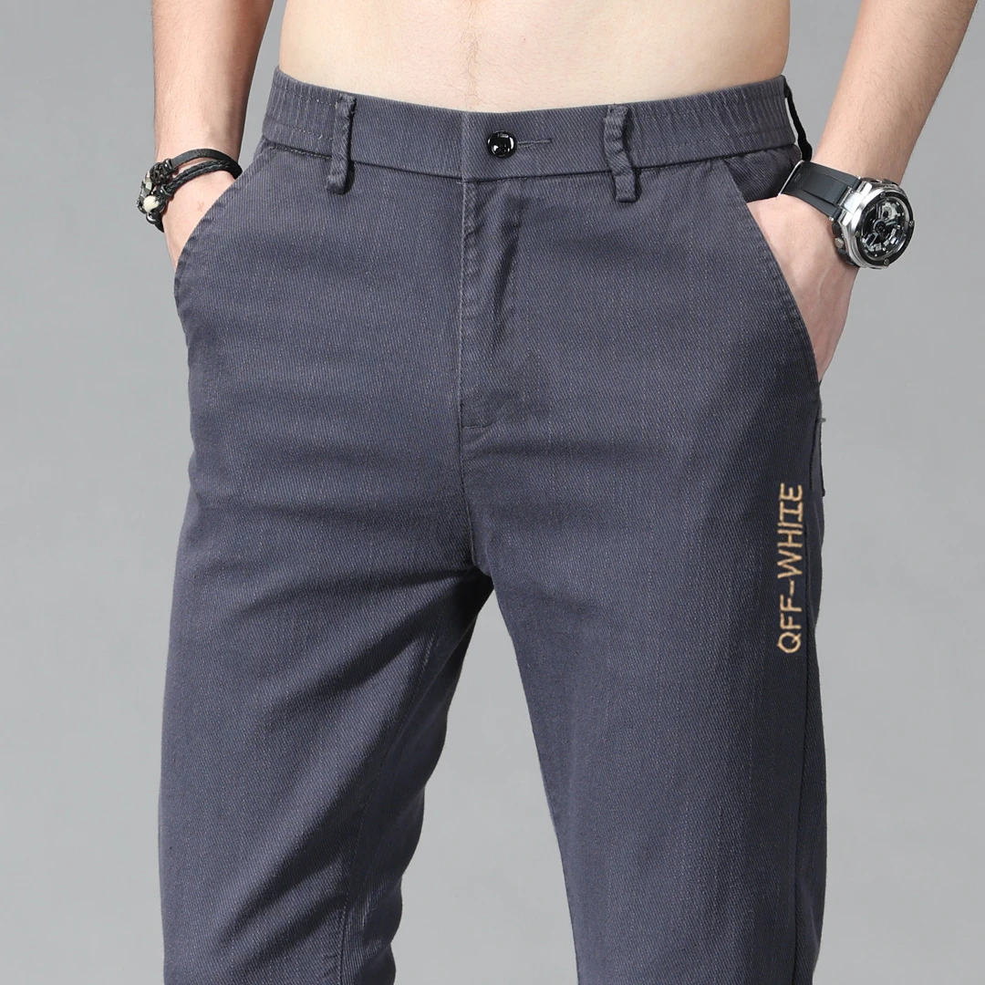 秋冬厚款休闲裤男款男士裤子仿牛仔裤直筒裤商务休闲裤子2025新款