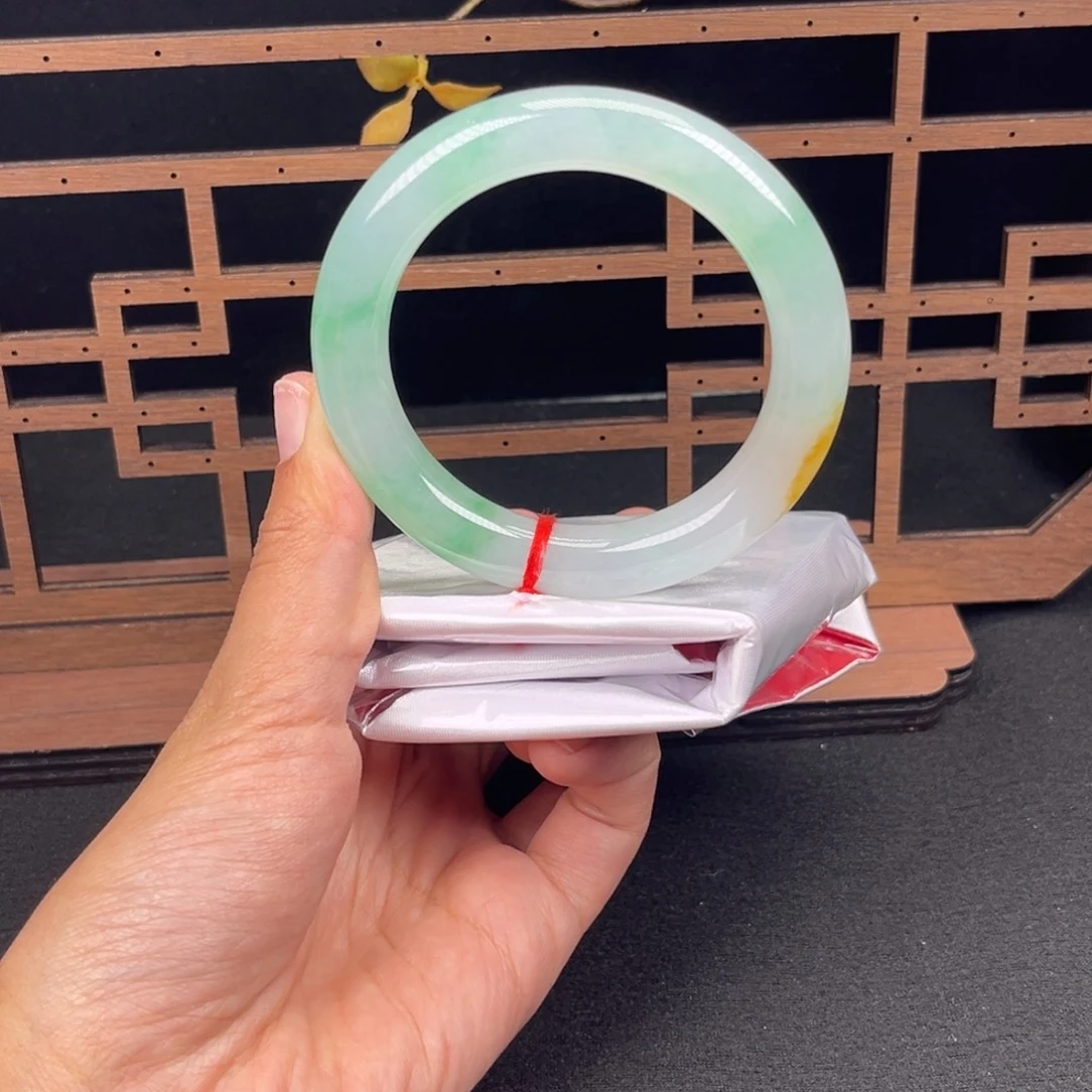 翡翠未镶嵌手镯圆条序号14