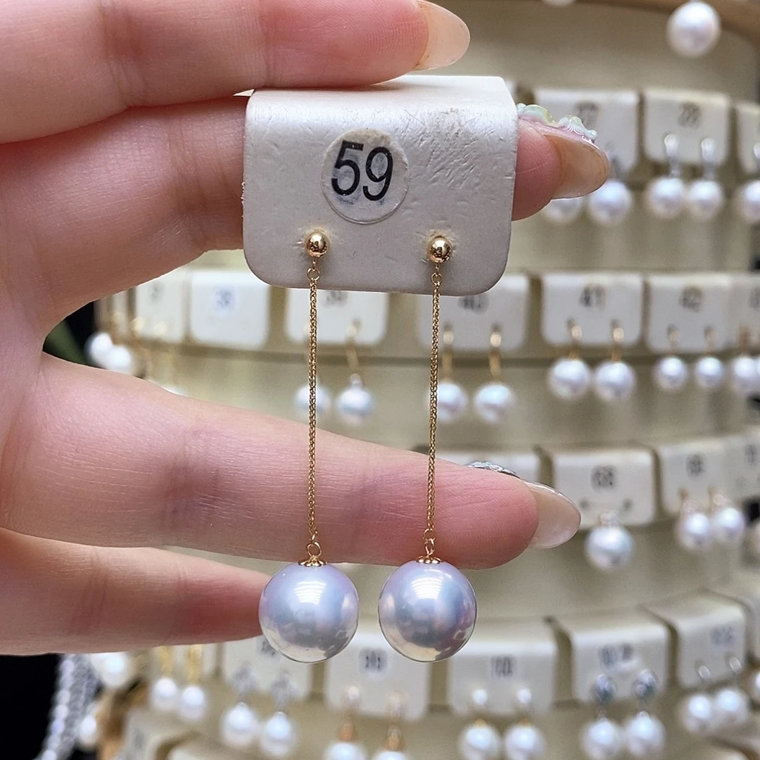 18K金镶嵌耳饰淡水珍珠