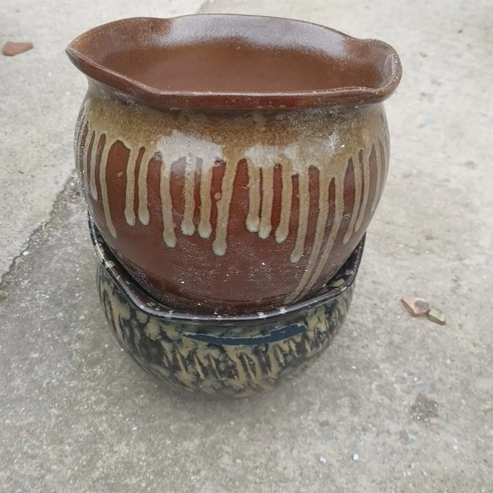 红陶20/18瑕疵两个盆