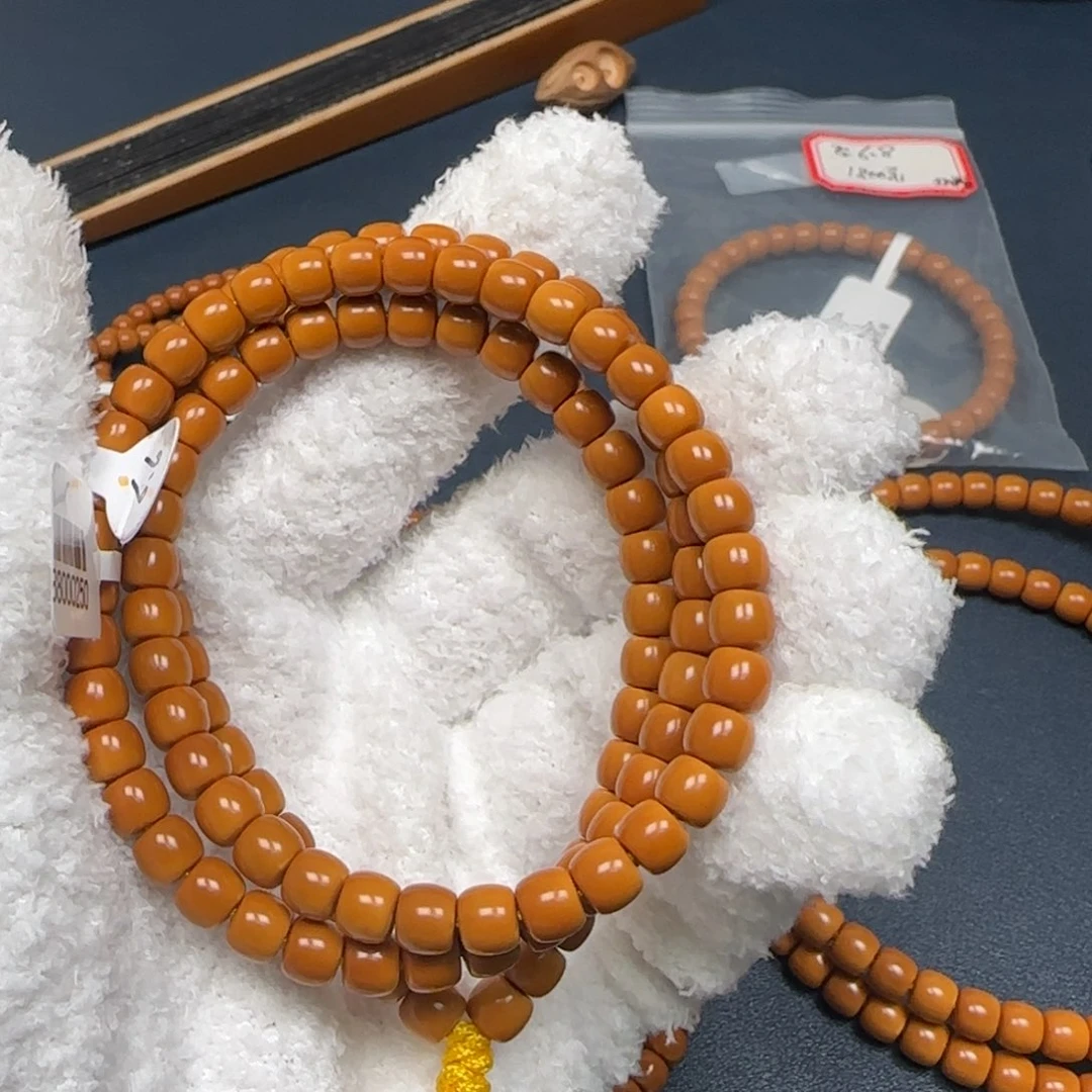 橄榄核手串老挝长串极限弧三花无白6.6mm