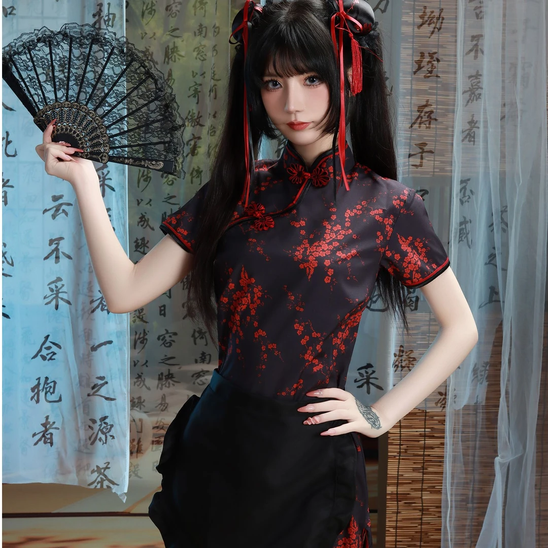 流萤缎(80-150斤）显瘦气质小个子短款夏季复古日常中国风睡裙性感