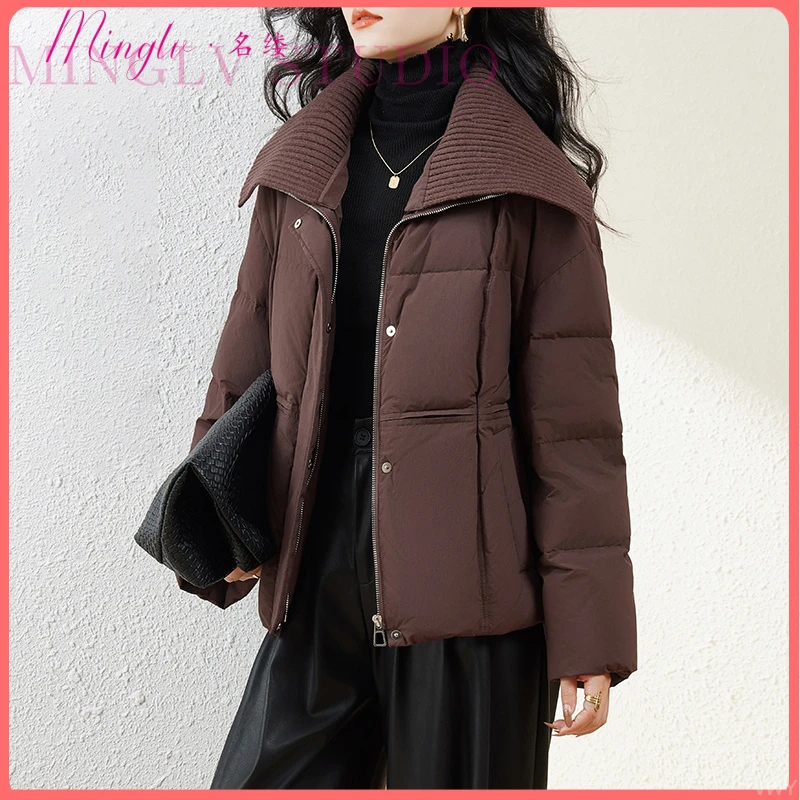 2025冬新款高端时尚洋气羽绒服女短款翻领宽松加厚保暖高品质外套