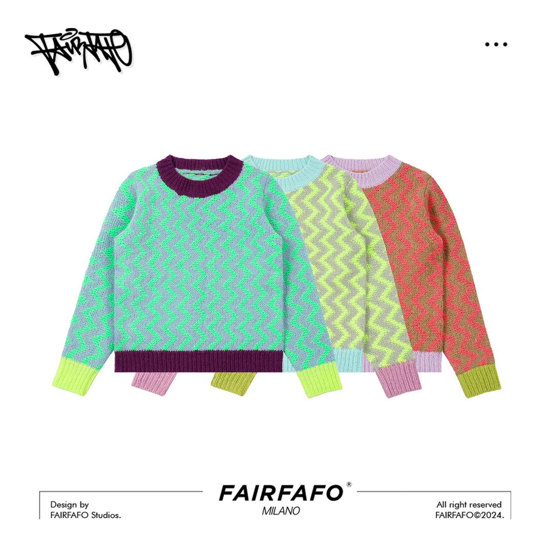FAIRFAFO林肉肉【条纹撞色针织毛衣】MYBL4C052