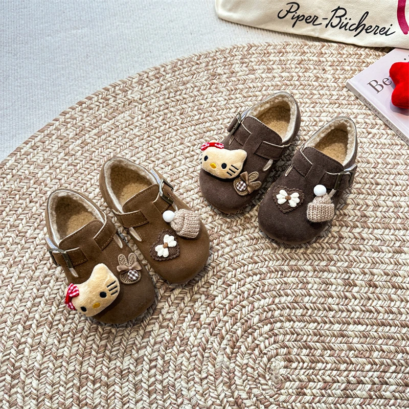 2025冬季新款儿童勃肯鞋女童可爱卡通包跟百搭女时尚加绒中小童