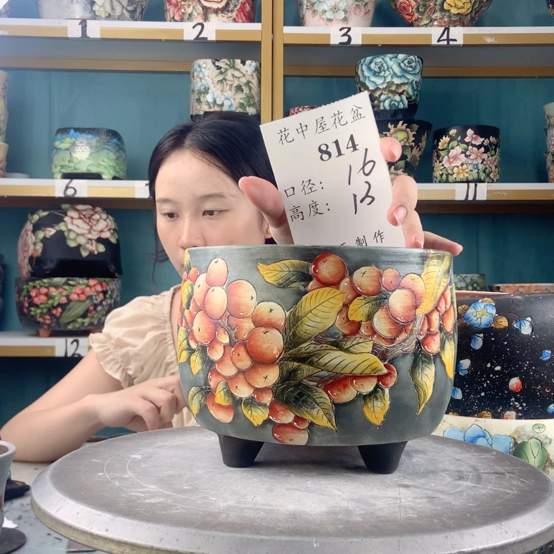 景德镇手工花盆814