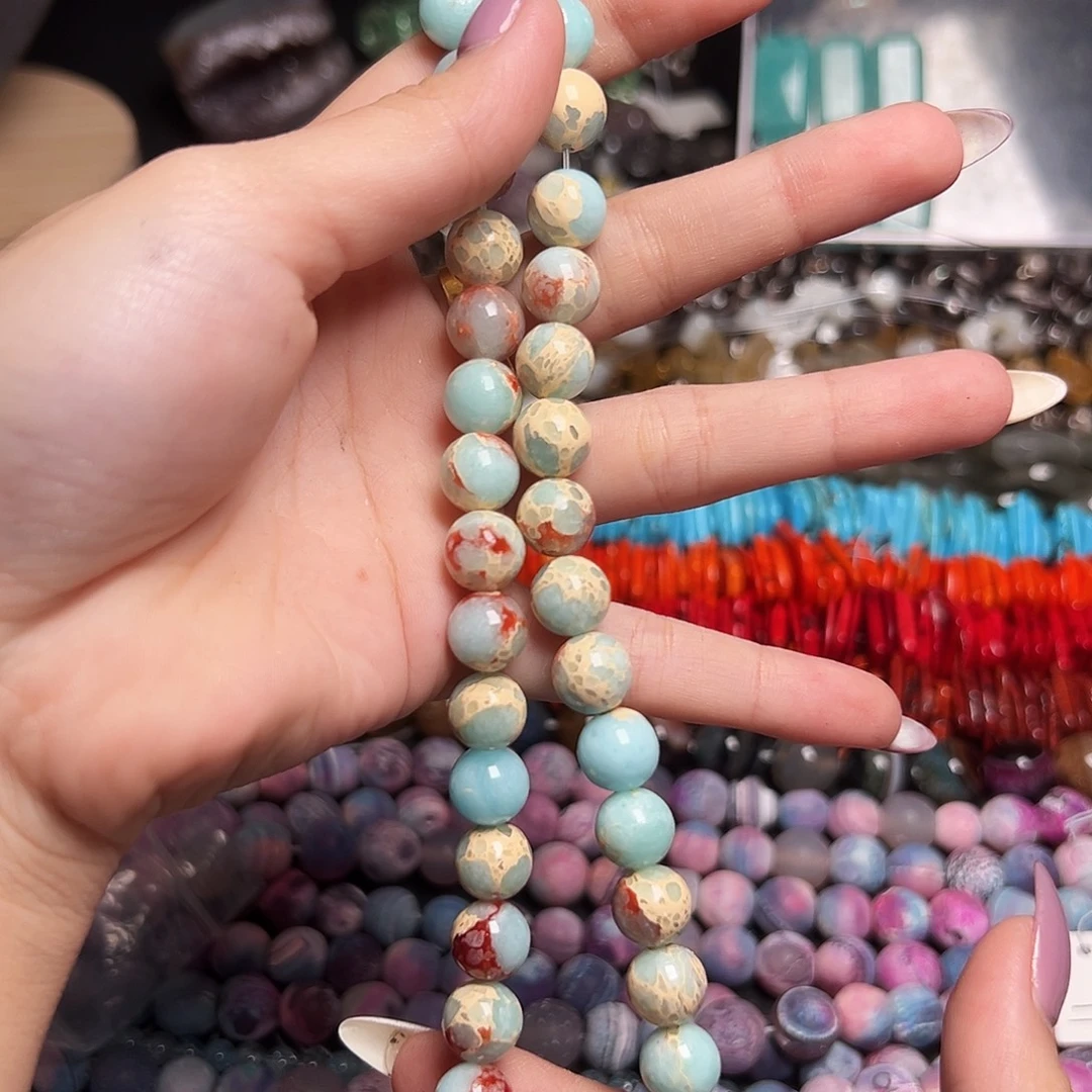 玛瑙/玉髓足银镶嵌珠宝半成品x366 10.7m 寿山石 一单一条