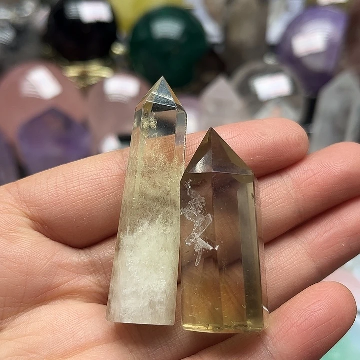 水晶珠宝半成品未镶嵌39克黄水晶柱