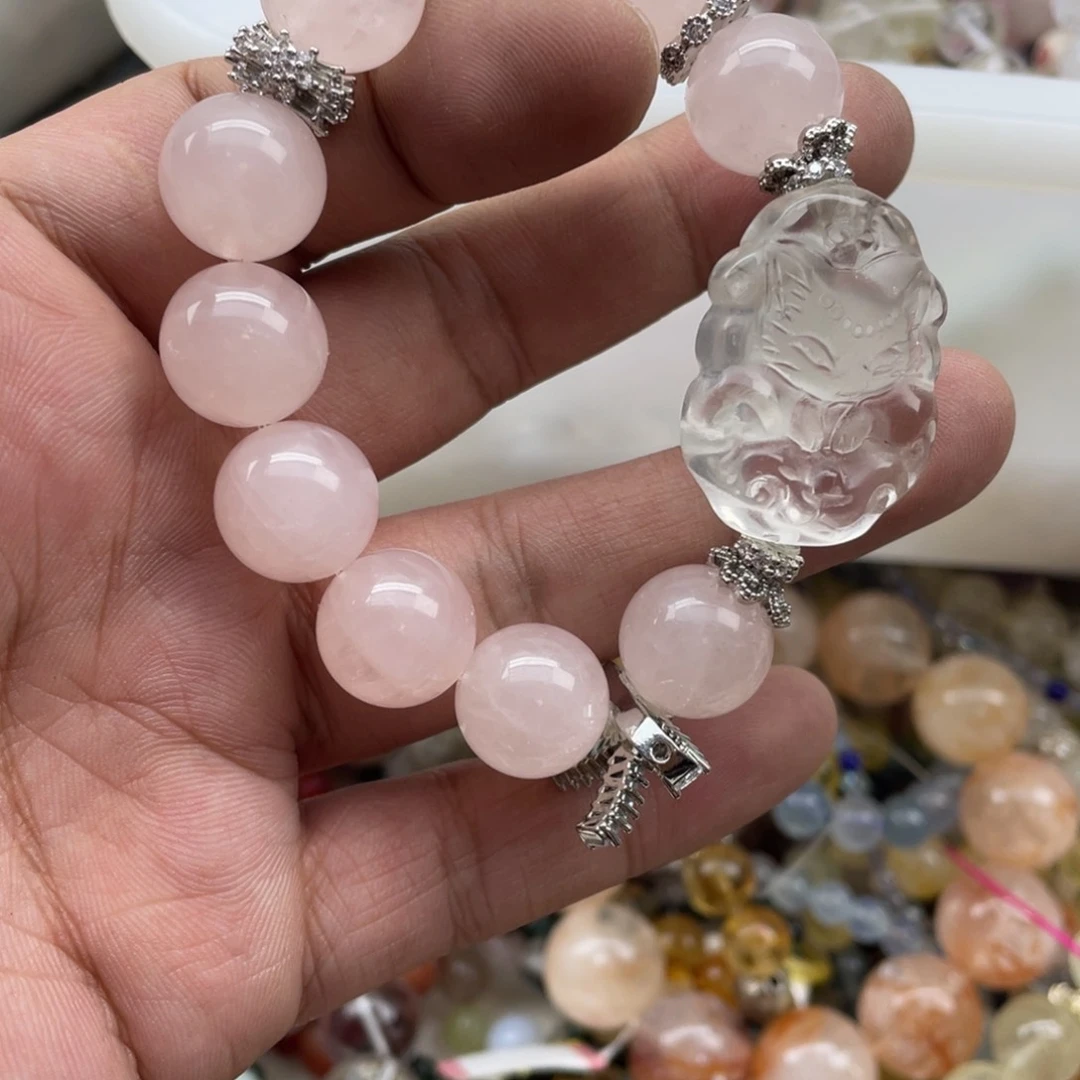 银S925镶嵌手链烟晶