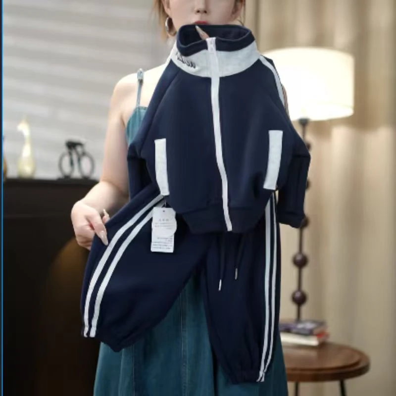 【阿圆专属】2025新款儿童卫衣套装男女童拼色重工刺绣两件套