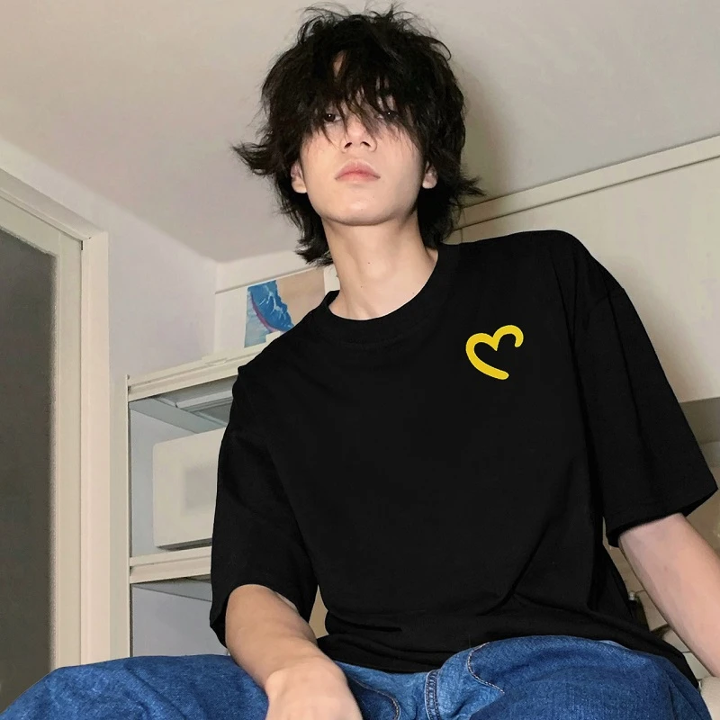 GOOD CRAZY爱心小众潮牌美式夏季男士情侣半袖男生短袖T恤