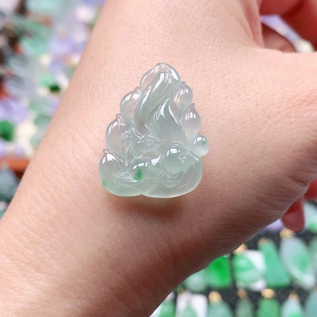 吊坠(不含链)18K金镶嵌翡翠