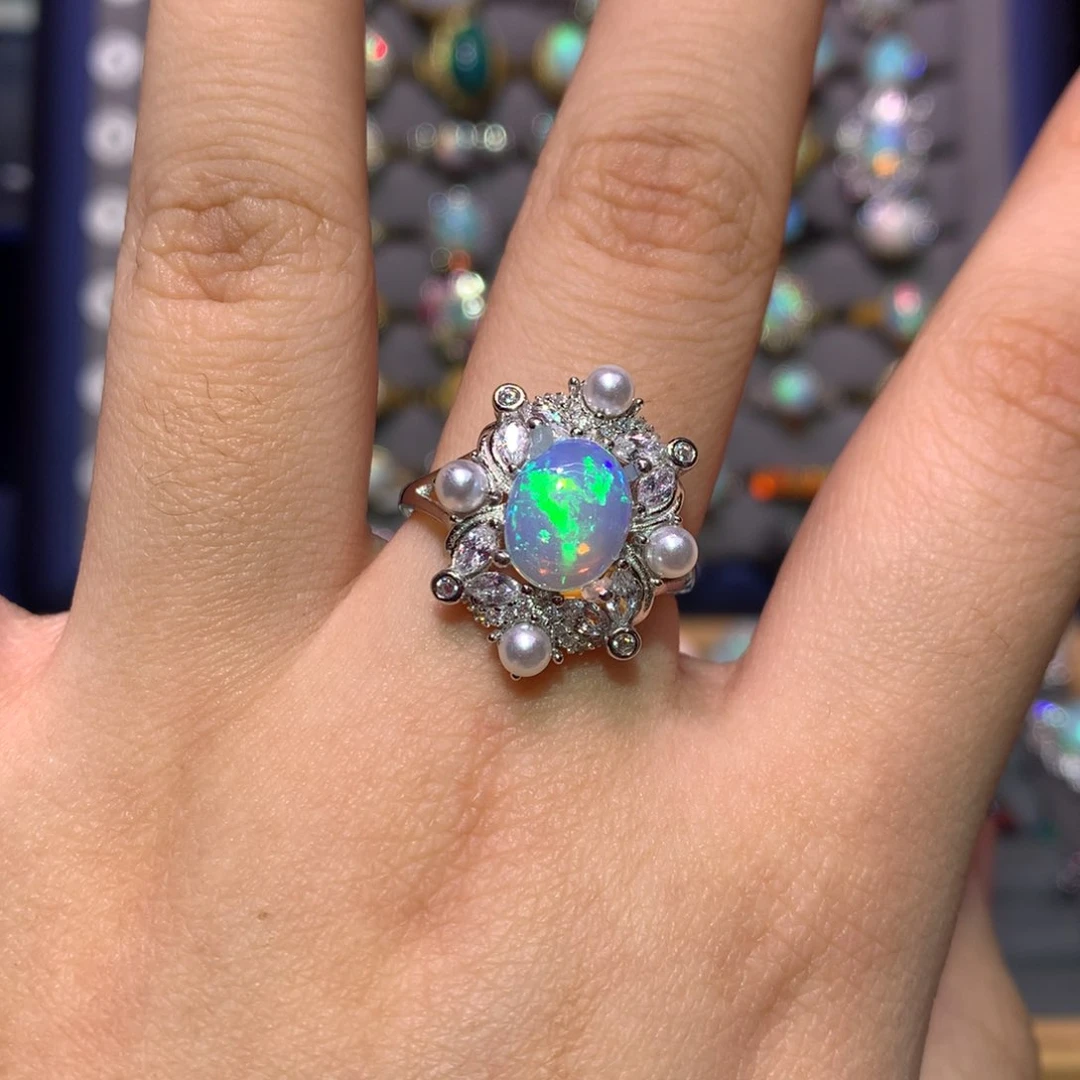 银S925镶嵌欧泊戒指