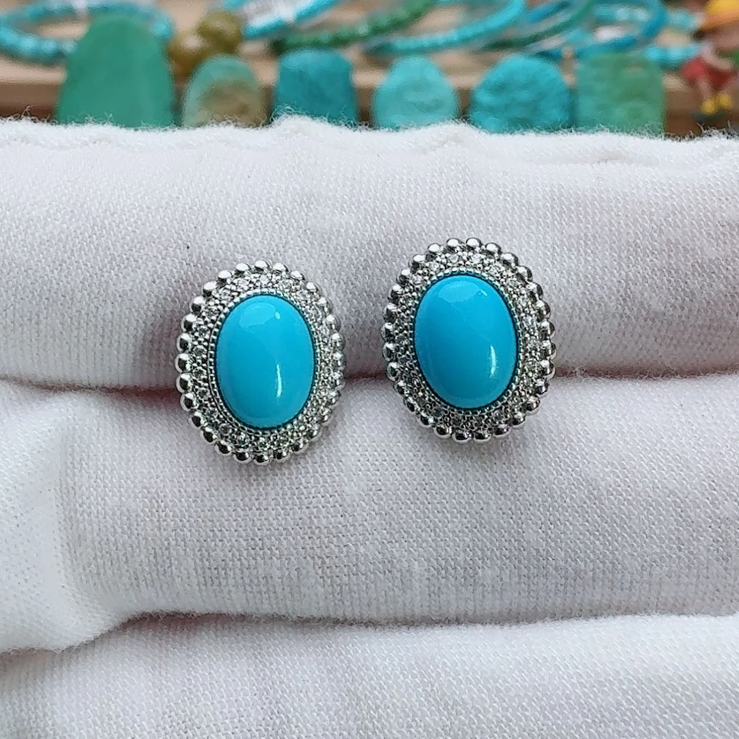 银S925镶嵌绿松石珠宝奇石