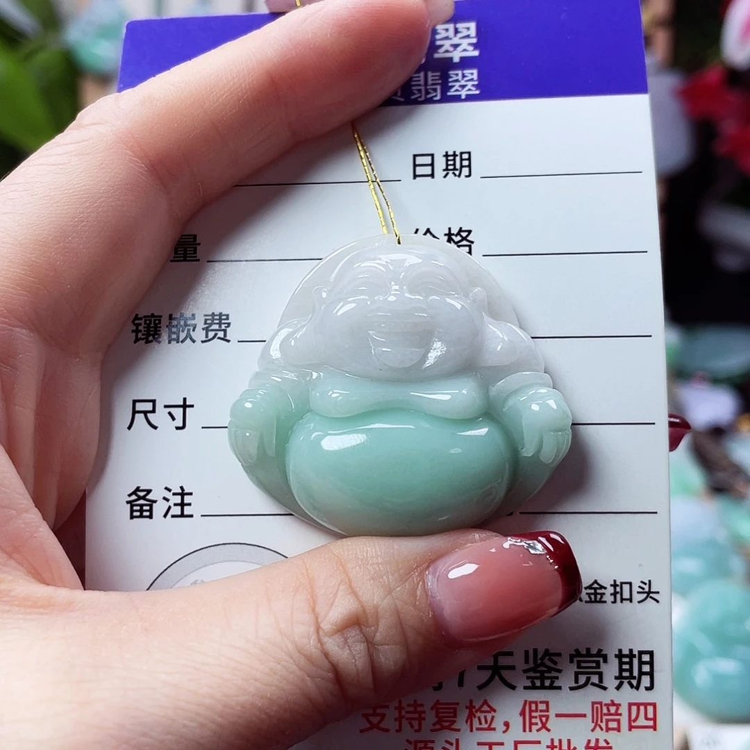 翡翠未镶嵌颈饰佛公26