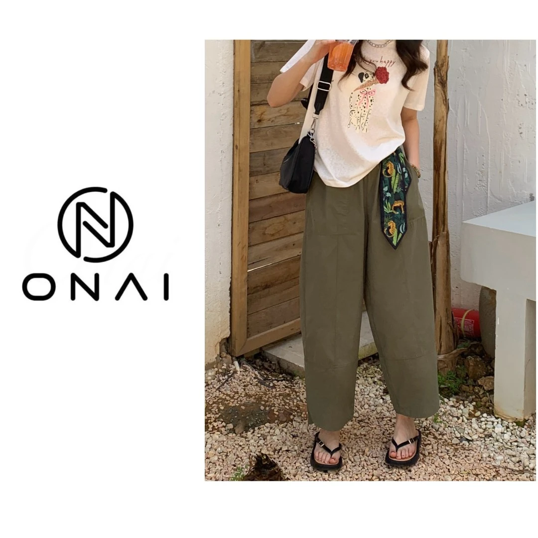 【Onai】休闲清秀立溨花苞裤3546