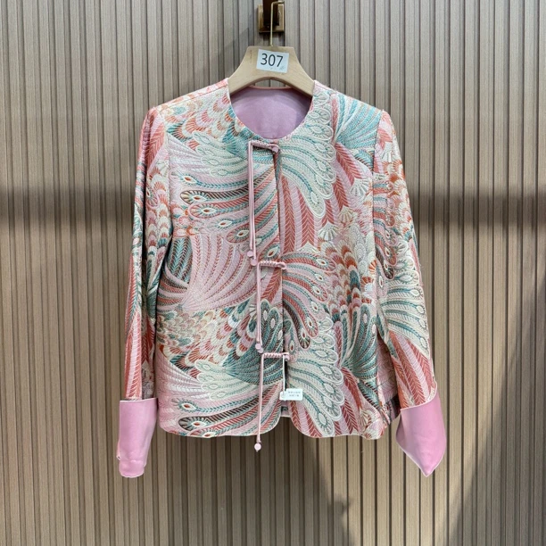 2186 凤凰羽翼桑蚕丝织锦短款外套