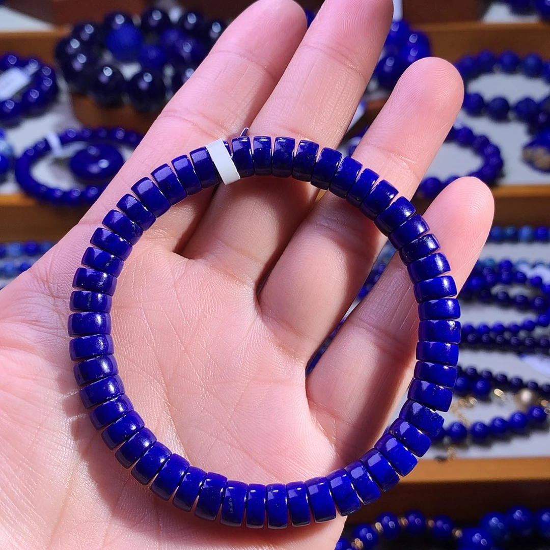 青金石未镶嵌手串7.3m高品精工直切药片1865