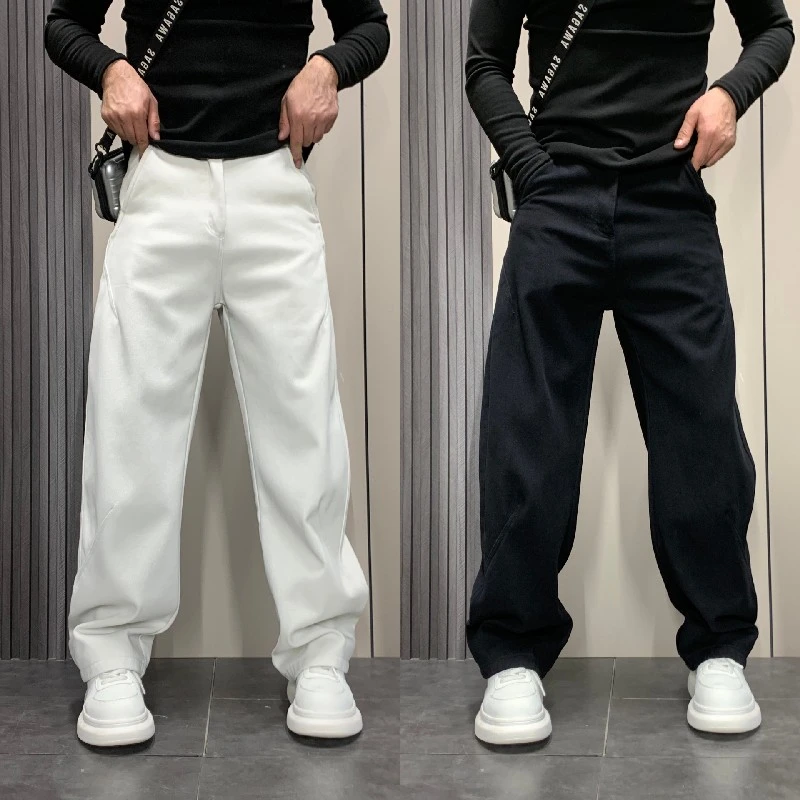 秋冬新款加绒加厚重磅水洗牛仔裤男士修身显瘦直筒裤潮流百搭长裤