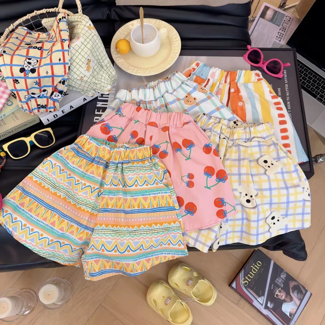 【沙滩裤】亲子装2025夏季亲子动物印花吸汗透气薄款短裤