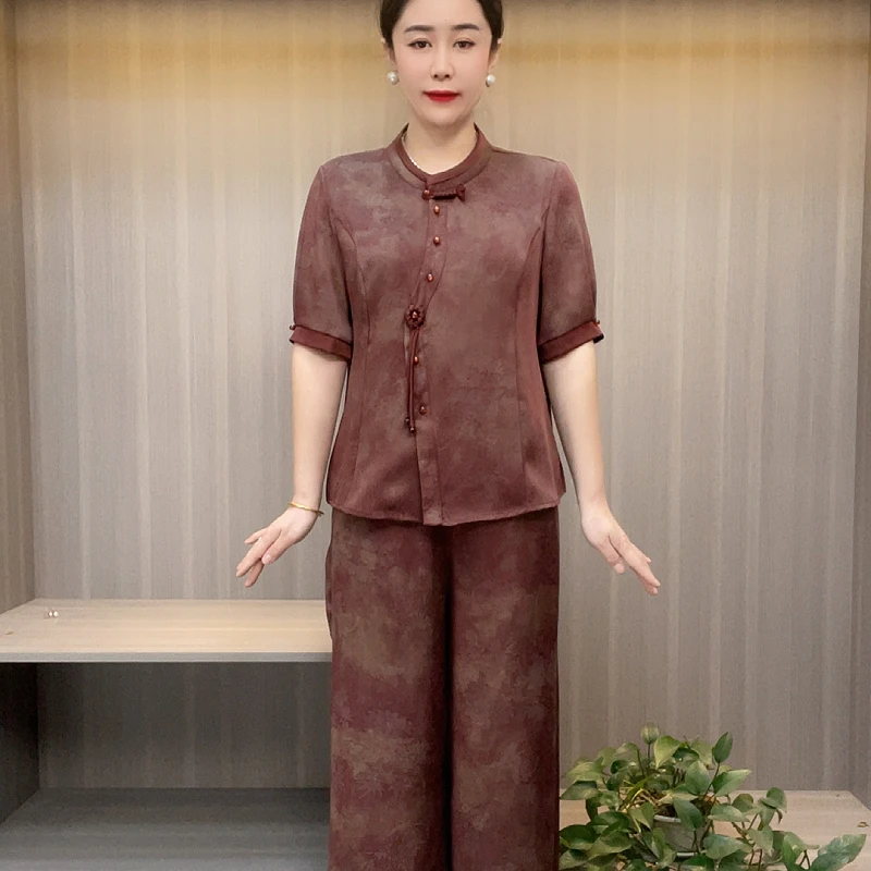 972时尚夏季中高档上档次中老年套装精品时髦优雅气质高端妈妈装