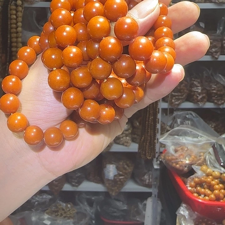 琥珀未镶嵌手链11橘皮手串多样性发其一