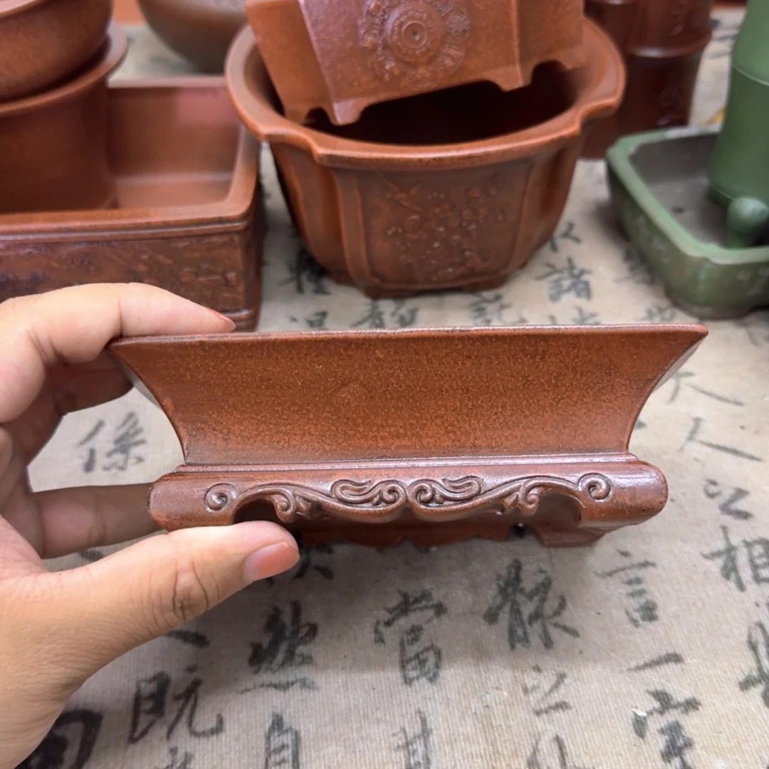 紫砂花盆13.5x9.5x3.5内经紫砂花盆