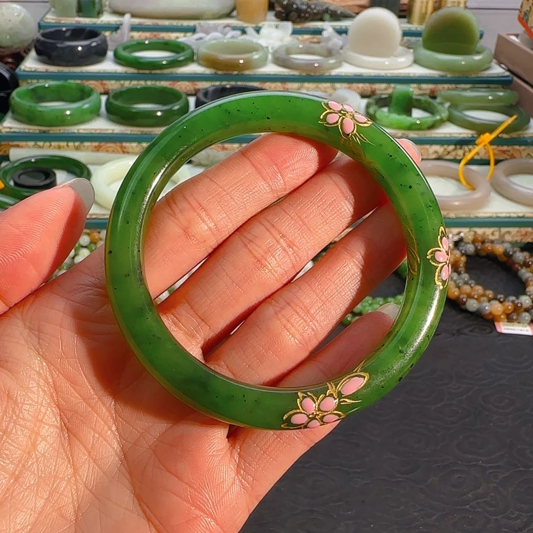 未镶嵌手镯和田玉碧玉美人条