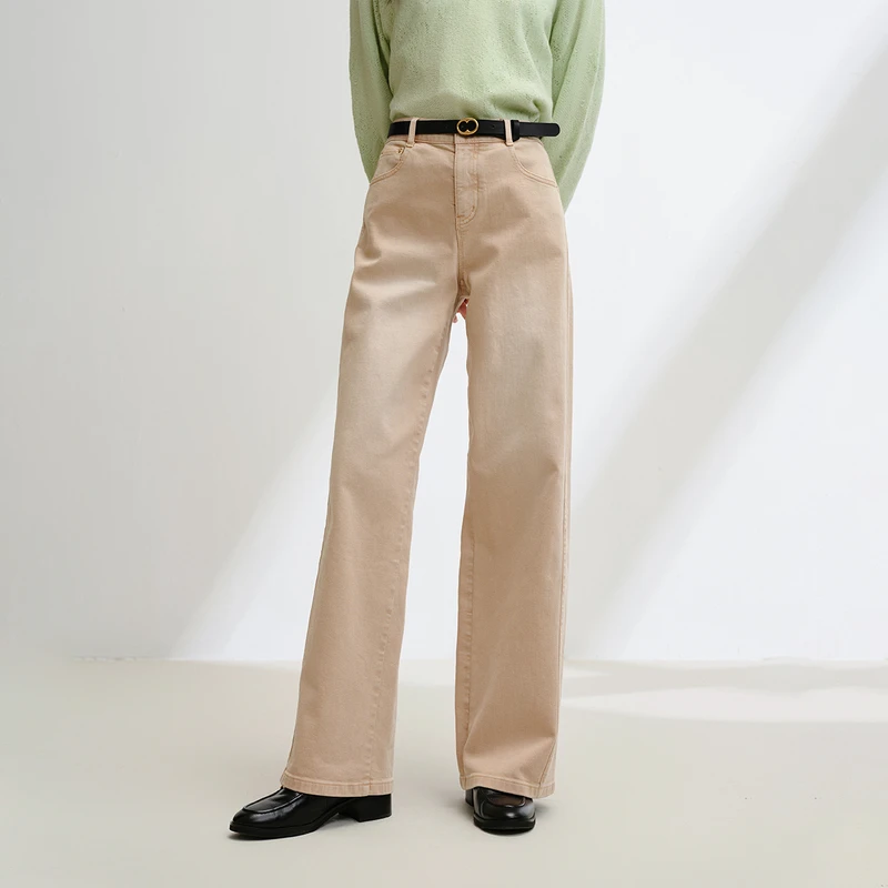 EP YAYING雅莹女装 进口棉质宽松高腰直筒牛仔裤 2025新款J641A