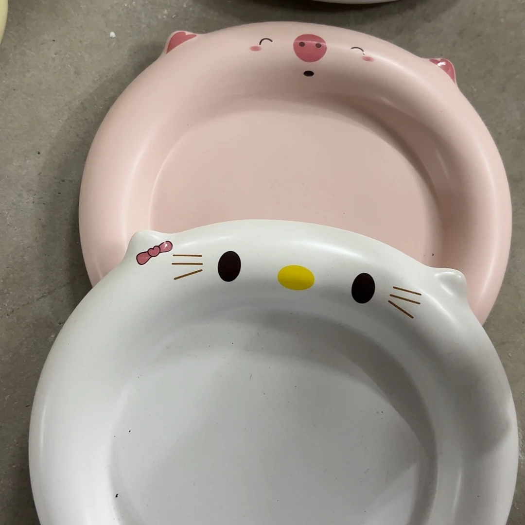 搪瓷正品嘟嘟盘粉色白色