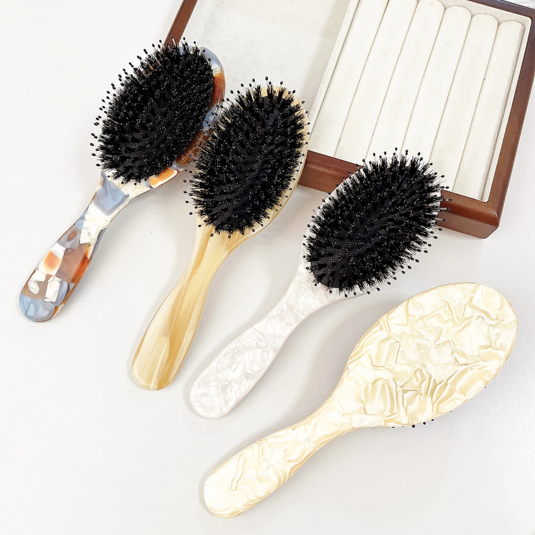 SY29019鬃毛梳子厚板醋酸椭圆囊按摩梳防静电顺发梳子加厚款