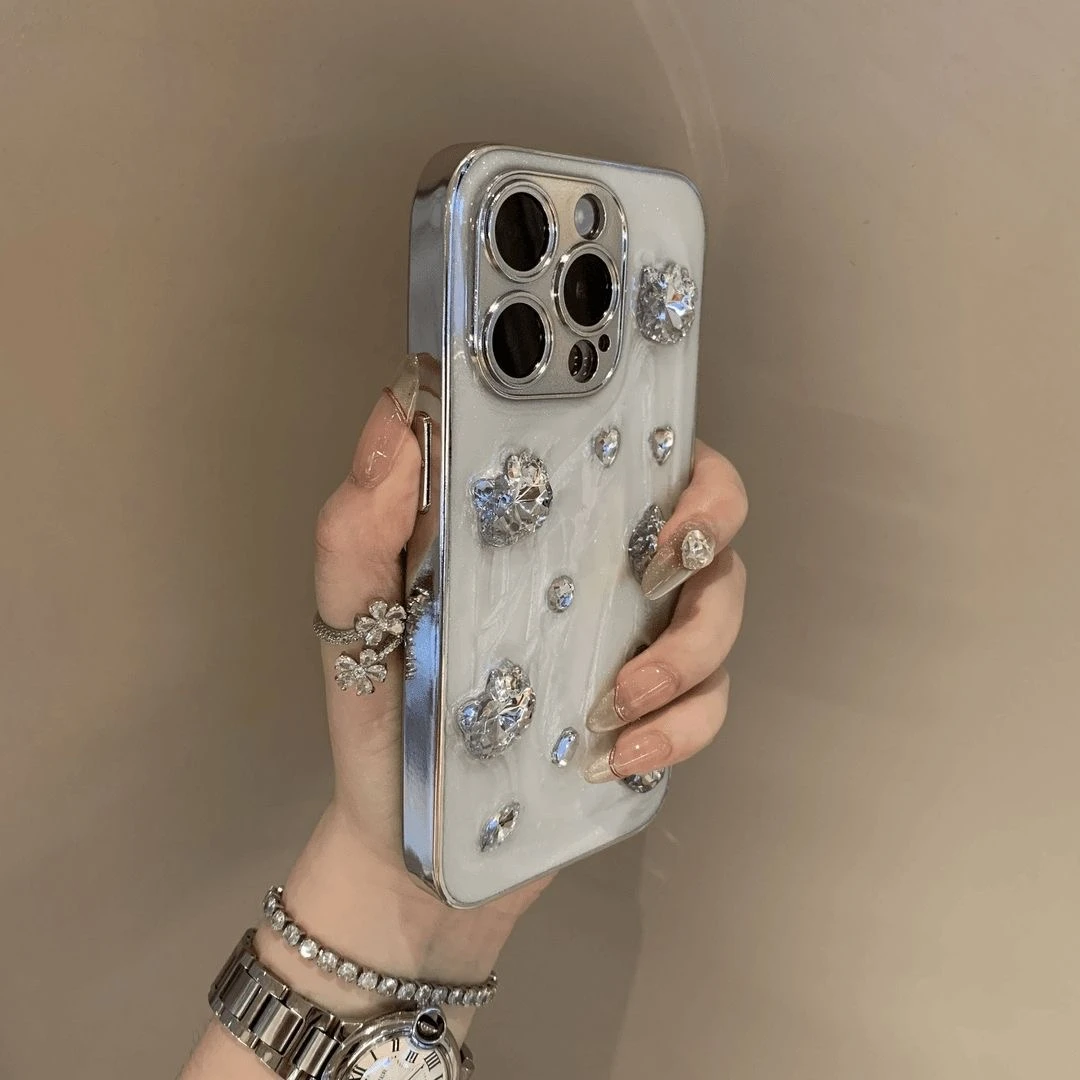 滴胶闪粉钻石kt猫适用苹果16promax手机壳立体iPhone15电镀14硬13