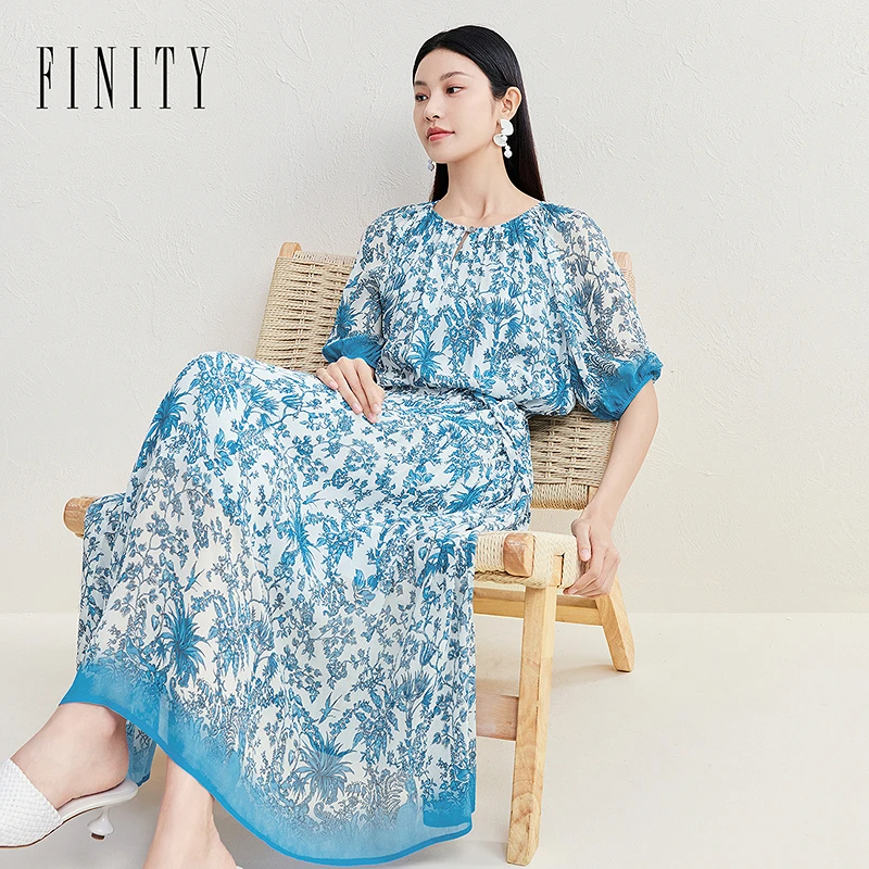 【粉丝专享】FINITY 连衣裙碎花显瘦气质时尚夏季复古 F21Y3A11L4