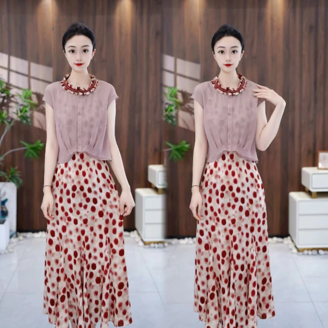 【两件套】夏季新款收腰气质减龄套装 设计感罩衫+吊带裙