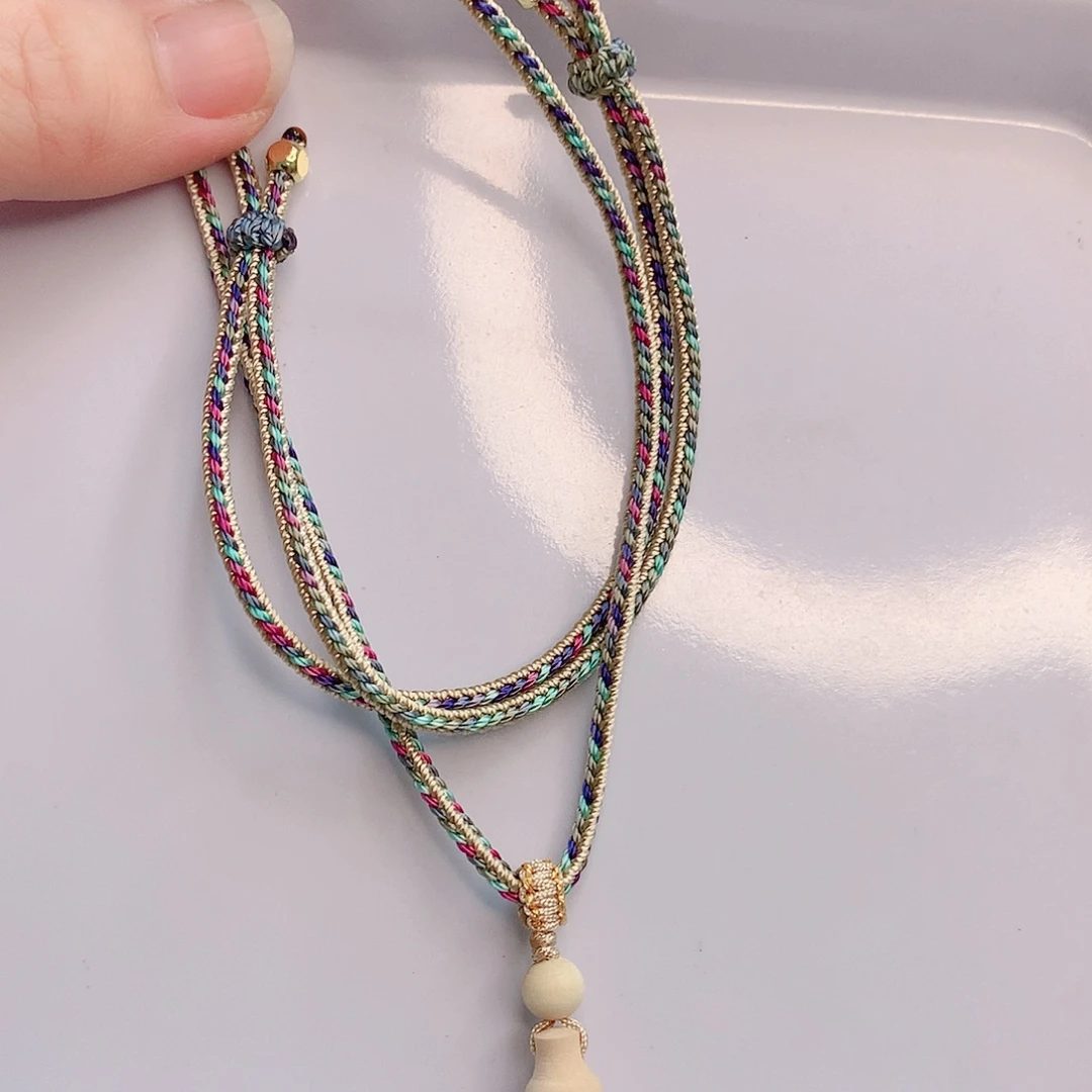 红花葫芦仙草珠 项绳紫