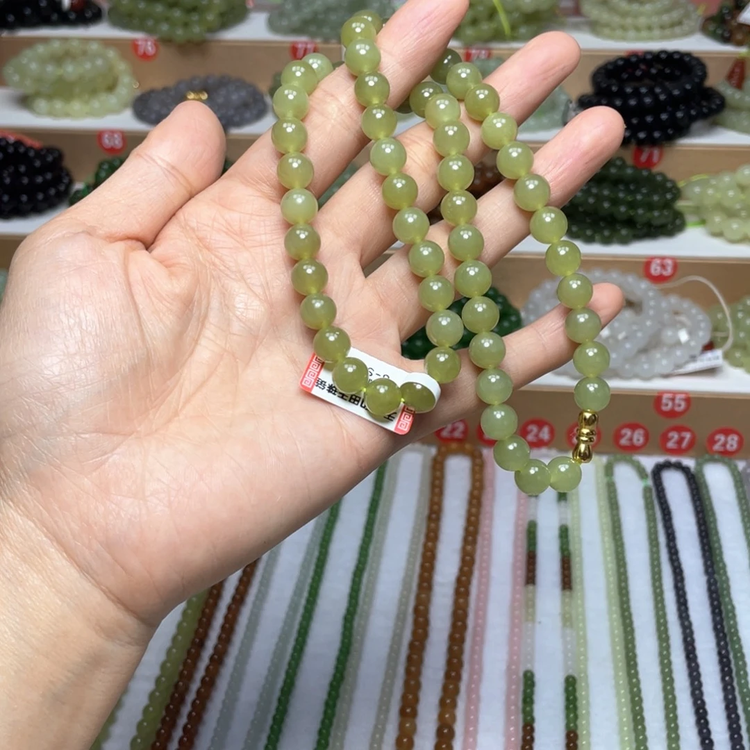 和田玉未镶嵌颈饰8mm