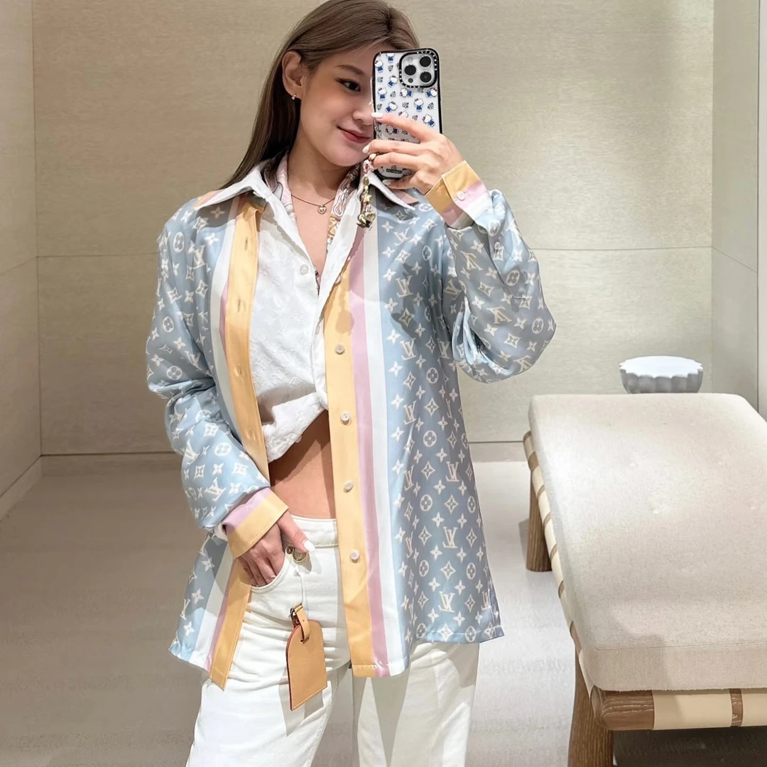 未使用 LouisVuitton/路易威登 002436 老花衬衫 34码 带备用扣