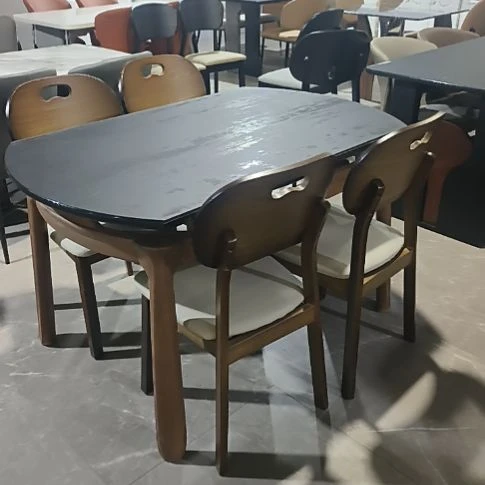 核桃木移动一桌四椅