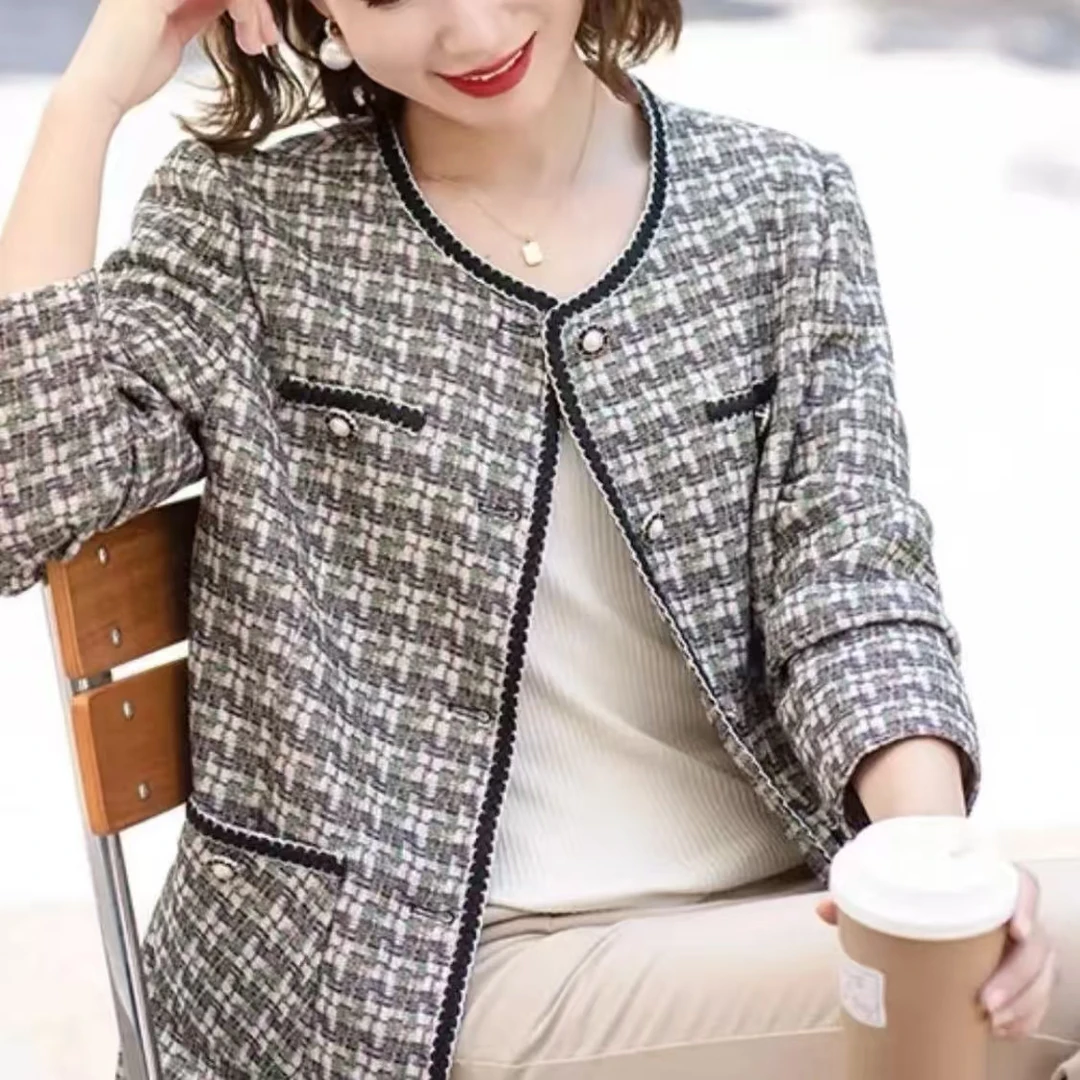 11799-妈妈春秋装新款时尚高贵夫人上衣套装洋气外套女 【C仓】