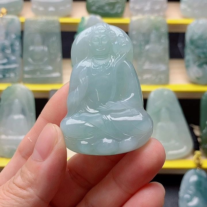 翡翠未镶嵌吊坠(不含链)瑶**待大势至菩萨