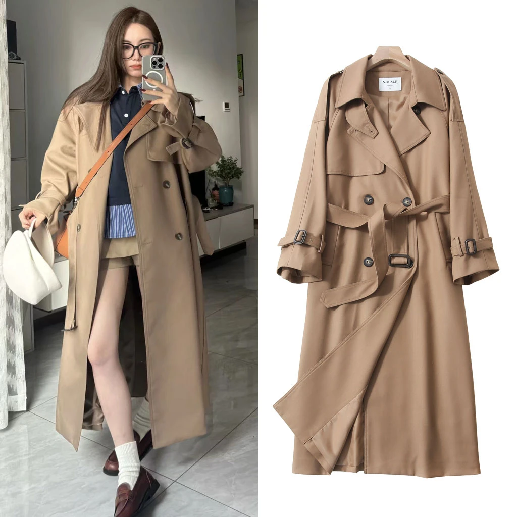 ZXLSTUDIO 垂感中长款风衣女宽松休闲简约气质高级感英伦风小个子