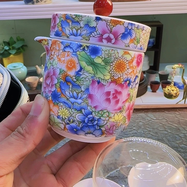 青花瓷器茶具茶叶罐旅行套装个人杯